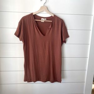 White crow v neck top. Size small. Burnt orange.